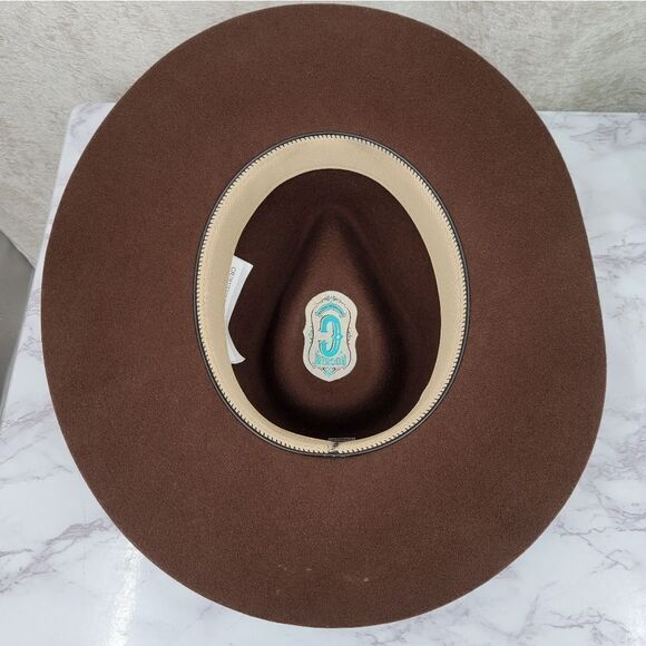 ROCKIN C by Cavenders 100 Australian Wool Brown Felt Western Hat Women\'s Large main image 4